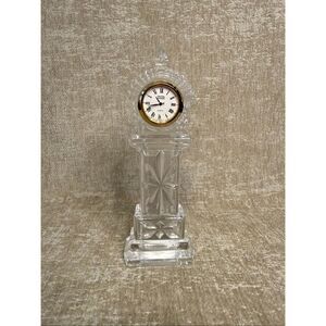 Crystal Legends by Godinger Grandfather Desktop Mantel Quartz Clock Clear 7"